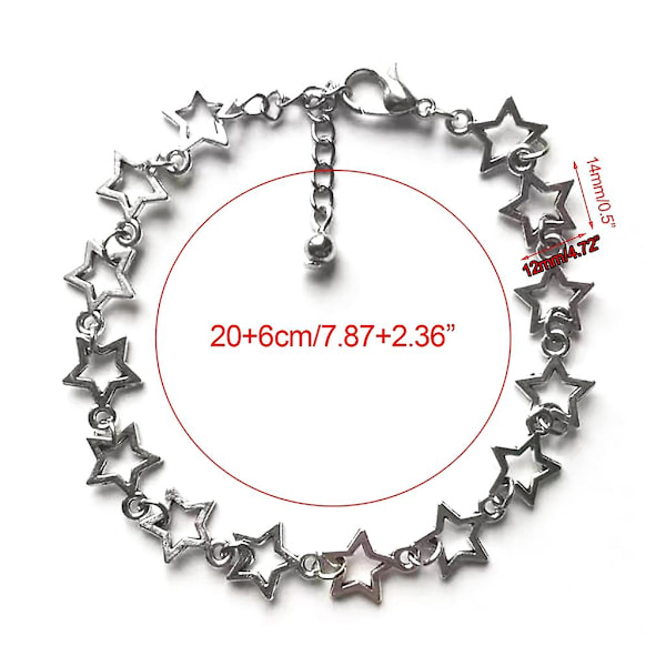Stjernekæde Cool Girl Legering Materiale Hul Femspidset Stjerne Stablet Armbånd