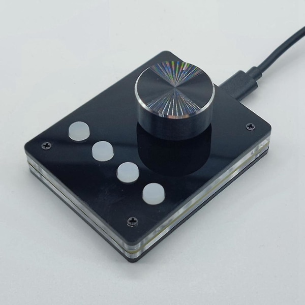 Ohjelmoitava multimedianäppäimistö USB nuppi mukautettu näppäimistö minimakronäppäimistön äänenvoimakkuuden säädin (pieni musta painike)