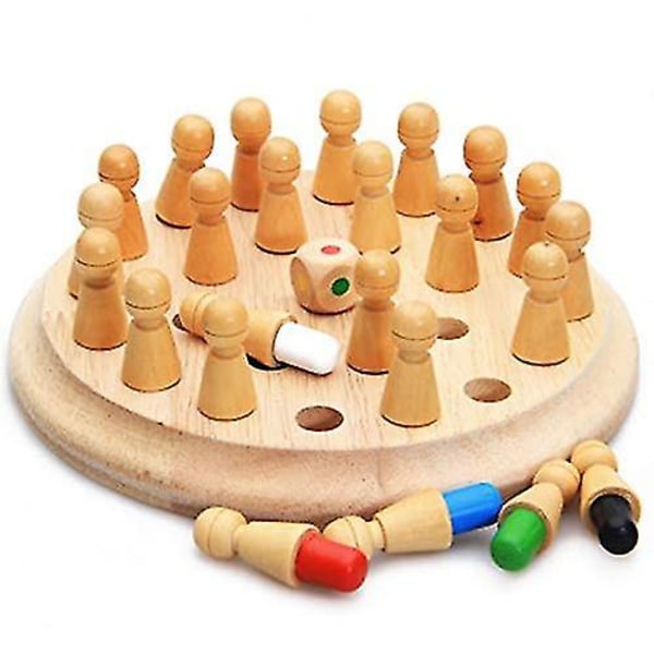 Puinen muistishakki, värimuistishakki, lasten puinen Memory Match Stick -shakki, muistipeli