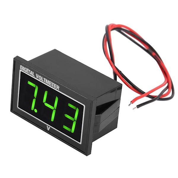 1 stk Digital 0,56 tommers LED-skjerm Vanntett Voltmeter DC Spenningsmåler Panel (5-130V, Grønn)