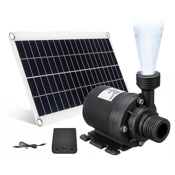 50W Solcelledrevet Vannpumpe 800l/t DC12V Lav Støy Solcelledrevet Vannfontene Pumpe Hage Familie Vannfontene