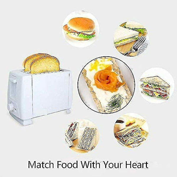 2 Skive Brødrister Bærbar Husholdning 800w Med 7 Temperaturinnstillinger, Flyttbar Brødsmulebrett, Inntrekkbart Hjultilbehør Automatisk Toast Sandwich