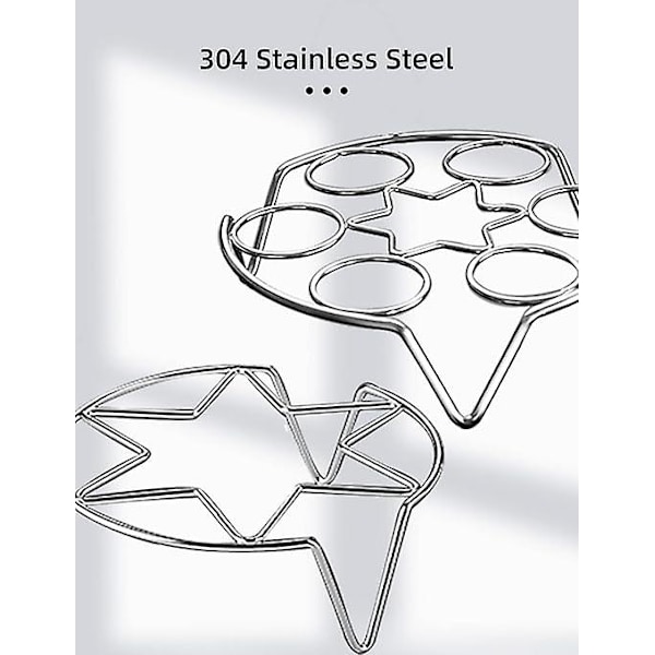 Set med 2 runde dampstativer, 304 rustfritt stål, kokeinnlegg for damping