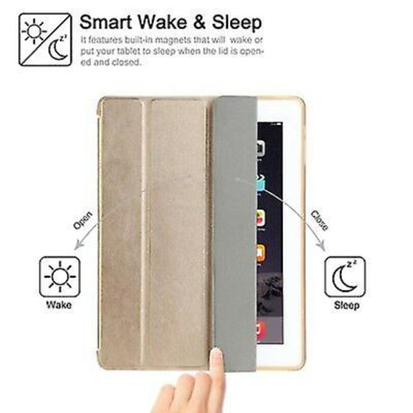 Smart Cover för iPad 2 3 4 surfplatta skyddande fodral läderfodral väska guld