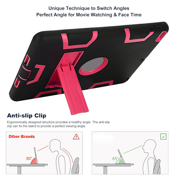 Rose för Apple iPad Air 2 Fodral Cover Stöttålig Cool Gummistativ