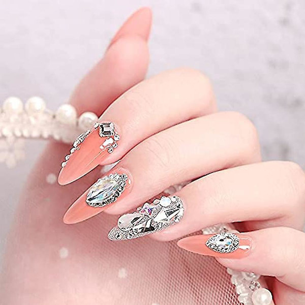 3d Luksus Neglekunst Rhinestones Og Charms Store Krystaller Diamanter Ædelstene Til Diy Neglekunst Arbejdsdesign Dekoration Håndværk Smykkefremstilling shape2