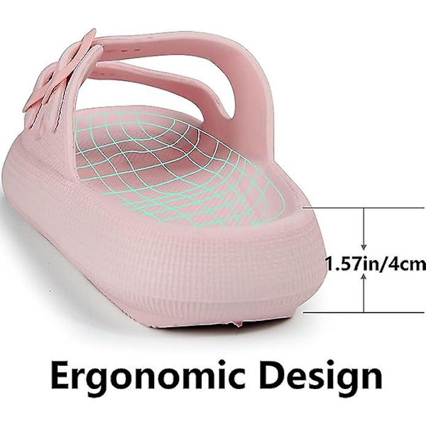 Sandaler för kvinnor och män - Kuddtövlor - Dubbelspänne Justerbara Slides - Eva Platta Sandaler pink 39-40