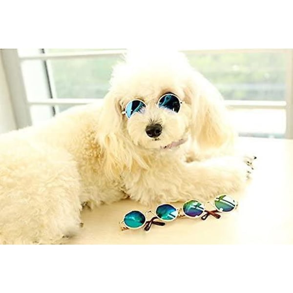 Pet Solglasögon Metallram Liten rund katt eller liten hund solglasögon 1st