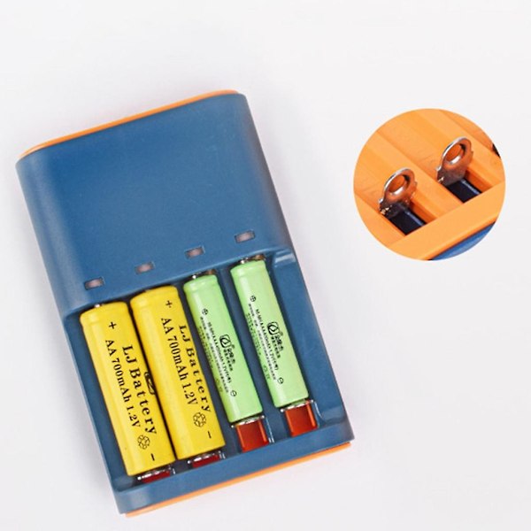 4-sporet smart batterilader med LCD-skjerm for 1-4 stk AA/AAA-batterier