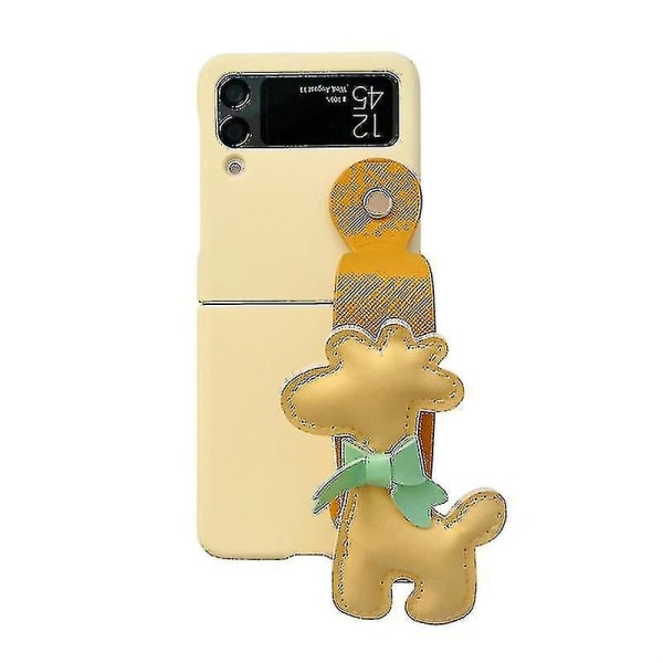 Ultratyndt ensfarvet beskyttelsescover, kompatibel med Samsung Galaxy Z Flip 3, med girafvedhængsarmbånd