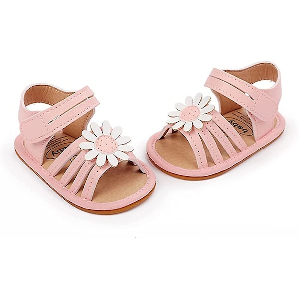 Baby Sandaler Jenter Myke Såler T-stropp Flip Flops Småbarn Førstegangsvandrer Krybbe Kjolesko 3-18 Måneder 12 pink 12-18 months toddler