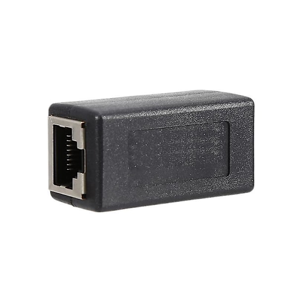 Uusi RJ45-verkko Dual-pass Mini Musta Verkkoyhteyden Liitin Kannettava Naaras Naaraalle