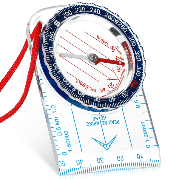 Navigasjonskompass Orienteringskompass Speiderkompass Turkompass med justerbar deklinasjon For lesing av ekspedisjonskart, navigasjon, orienteringsløp
