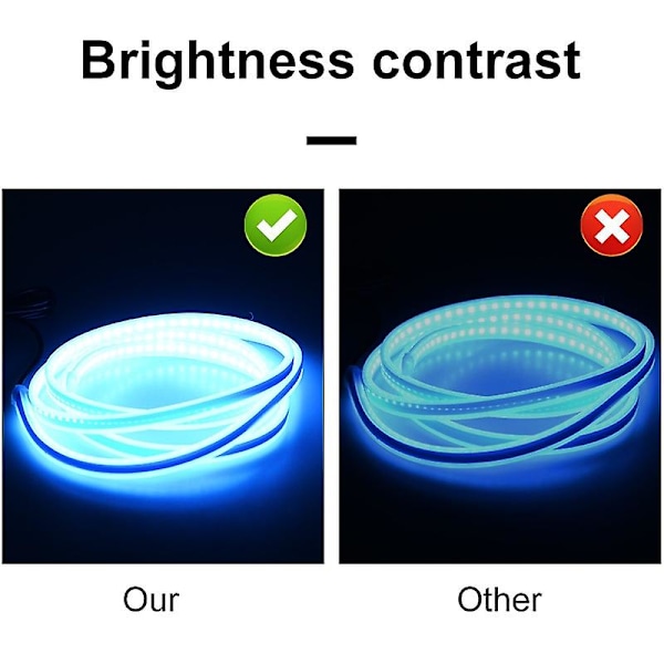 Led-bilpanser atmosfærelysstripe vanntett automatisk utvendig dekorasjonsbelysning dekorative frontlykter omgivelseslampe 12v universal red 120cm