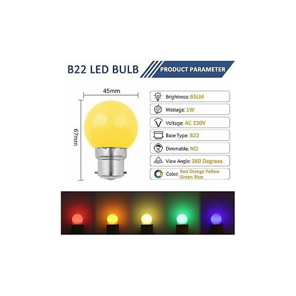 Set med 24 B22 LED-lampor utomhus Guinguette-girlang