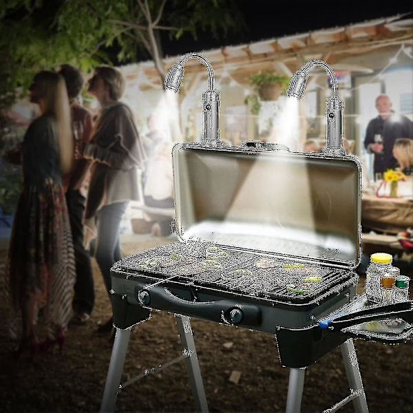 2 stk. Magnetiske Grilllys med Lyse LED-lys, Magnetiske
