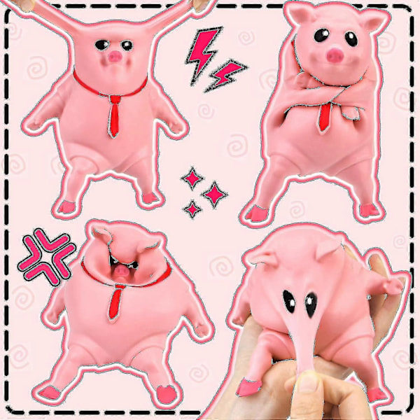 Gris Squeezebols Legetøj, Anti-stress Gris Squeezebols Legetøj, Pink Gris Sjov Sanse Squeezebols Legetøj