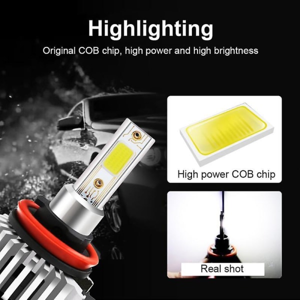 H11 H4 9005 9006 9012 Led Frontlykt Universalt Biltilbehør 100w 26000lm Cob Pære Led Frontlykt