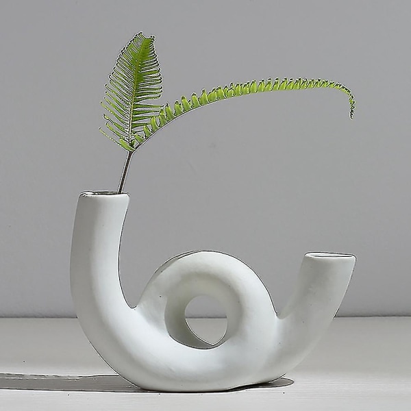 Nordisk stil Keramikvas Blomsterarrangemang Heminredning-12,8x14cm
