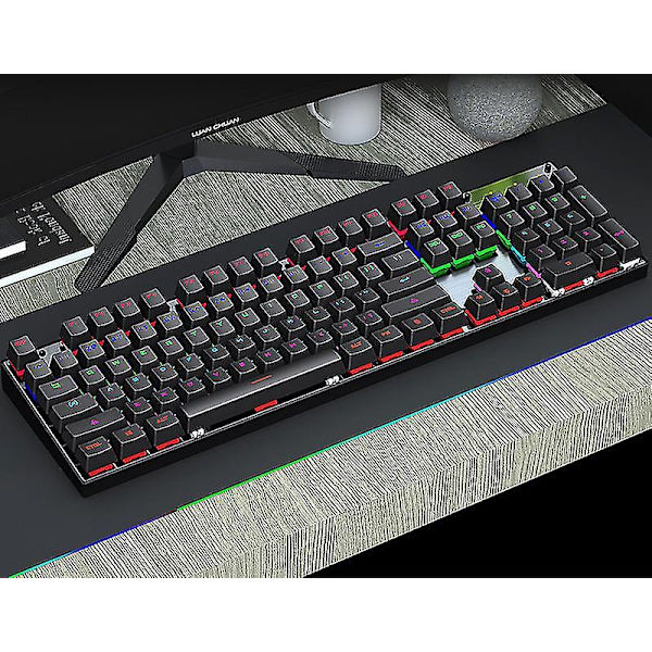 Green Axis 104-Tasters Trådløst Mekanisk Tastatur Usb E-spill Kontor Datatilbehør