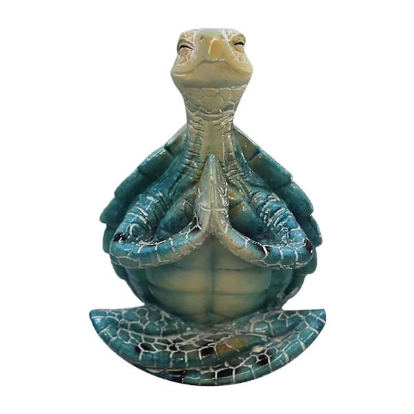 Buddha Yoga Pose Statue Resin Hjem Turtle Meditasjon Hjemmedekorasjon 10 X 5 X 6 Cm Blå Unik Personlighet Turtle Statue