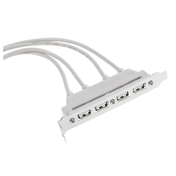 Dual Motherboard 9pin Header Til 4port Usb 2.0 Hun Adapterkabel Pci Bracket