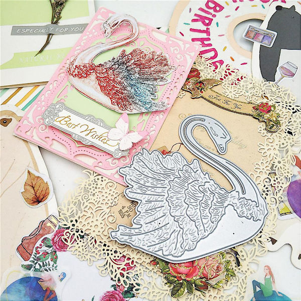 Svanformet metal skæredør til gør-det-selv prægning scrapbooking kortfremstilling