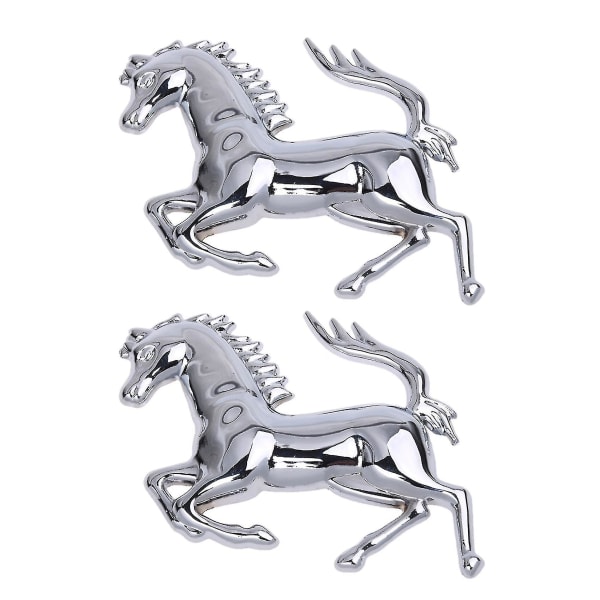 Silver Tone Horse Logo Emblem Badge 3d-klistremerke kompatibel med bil