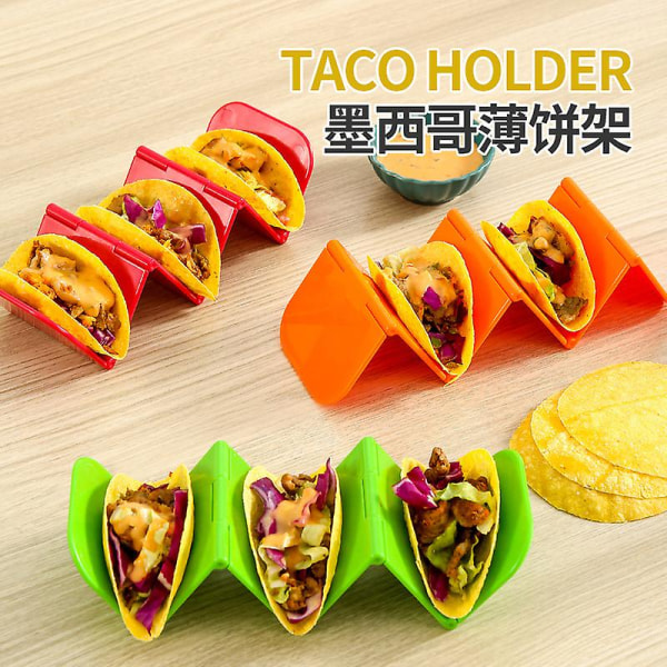 3 stk tacoholder, fargerike tacoholderstativ, store tacobrettplater med plass til 3 eller 2 taco hver, tacoholder