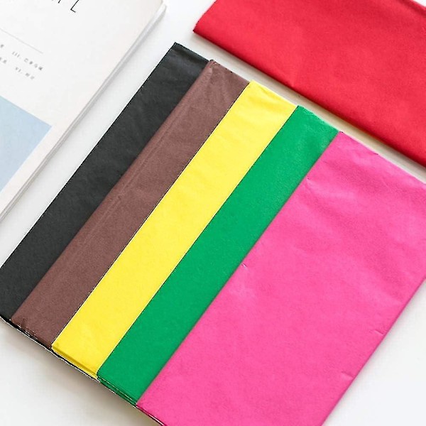245 arkkia värillistä silkkipaperia irtopaperia askartelupaperia 20 x 20\" taidelahjapaperikoristeisiin (rand -gt