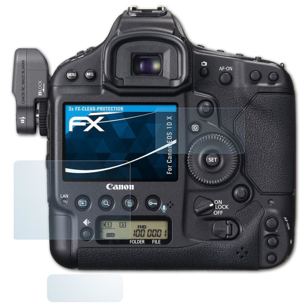 atFoliX 3x skärmskydd kompatibel med Canon EOS 1D X displayskydd klar