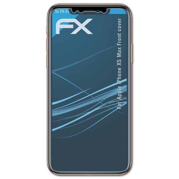 atFoliX 3x beskyttelsesfolie kompatibel med Apple iPhone XS Max Frontcover Displaybeskyttelsesfolie klar