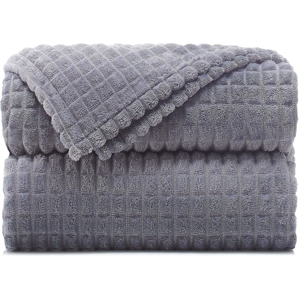 Peitto 50"x60" vohvelipeitto Kevyt flanellifleece, pehmeä ja mukava - sopii sänkyyn, sohviin ja sohviin