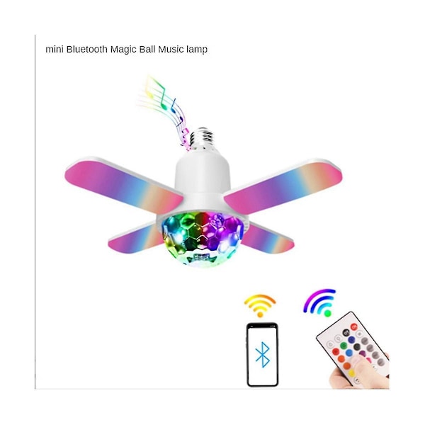 Bluetooth-kristallipallomusiikkivalo Kaukosäädin Rgb Led Taitettava lamppu Bluetooth 5.0 Musiikkilamppu