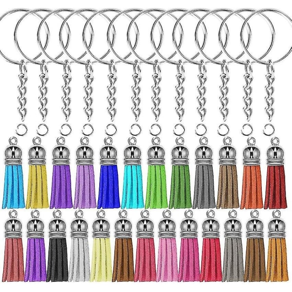 Keychain Tassles, 150pcs Bulk Keychain Rings Set Includes 50pcs Tassels For Crafts, 50pcs Key Chain Rings For Acrylic Keychain