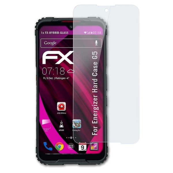 atFoliX Panzerfolie kompatibel med Energizer Hard Case G5 Glasfolie 9H Schutzpanzer