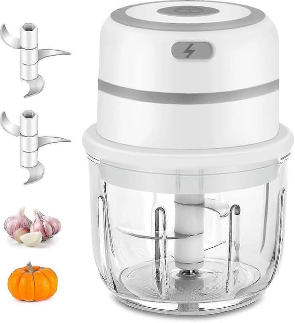 Mini Elektrisk Matberedare med 300ml Glasskål - Grönsaks- & Köttprocessor