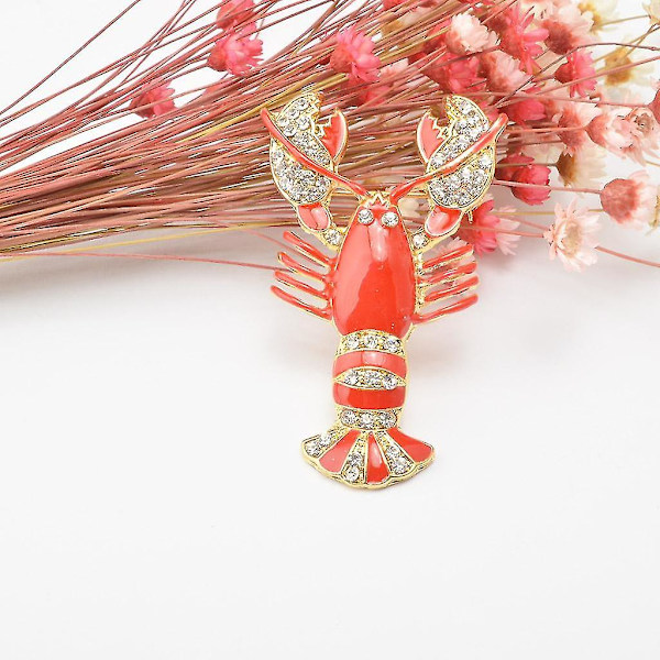 5x1 Pic Broche Rød Zinklegering Gylden Krebs Bryllup Design Pin Stil Smykker-yvan
