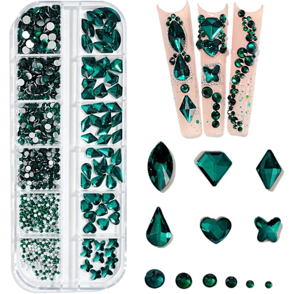 560 st Rose Pink Sparkling 3d Rhinestones för Nail Art Diy Craft Sparkling Flat Back Glass Crystal Gemstone Set Smycken Nail Dekoration