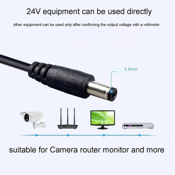 Universal 3v-24v 2a 5.5x2.5mm Justerbar DC Strømadapter Til Motorventilator