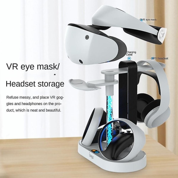 För Ps Vr2 Magnetic Rainbow Laddningsställ med färgglada Rgb Light Headset Display Stand För Ps Vr