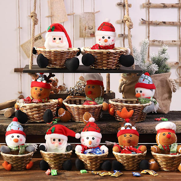 Juleborddekorasjon Santa Snømann Dekorativ Godteri Oppbevaringskurv Fest penguin small size