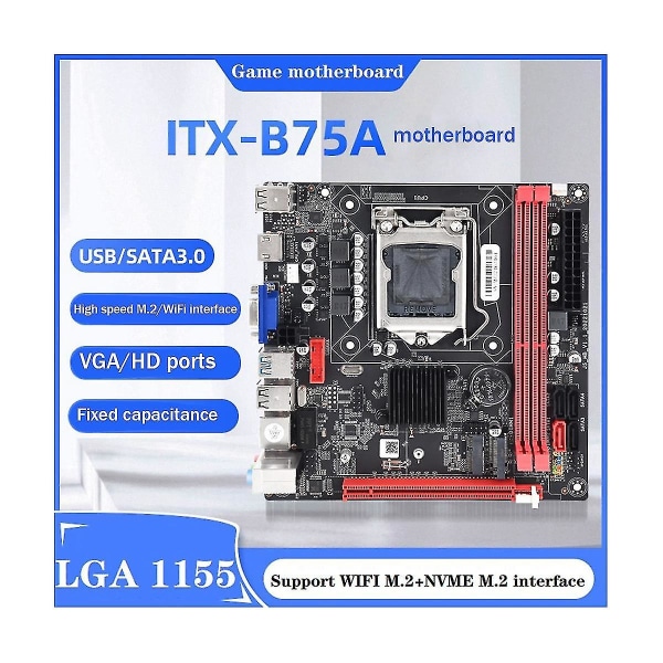 B75a (b75) Bundkort+sata Kabel+afskærmning Lga1155 2xddr3 Ram Slot Nvme M.2+wifi M.2 Interface Usb3.0