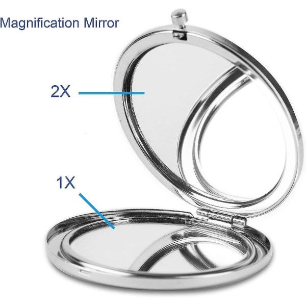 Sammenfoldelig Mini Pocket Dobbeltsidet Makeup Spejl