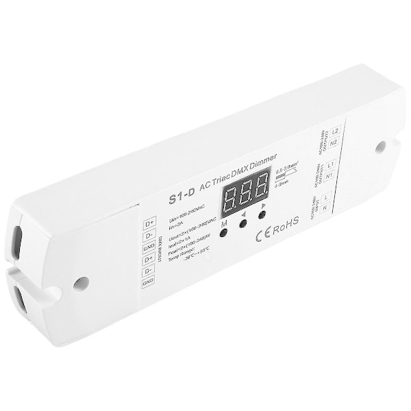 AC100v - 240v 288w 2ch Triac Dmx Led Dimmer, Kaksikanavainen Lähtö Piidimx512 Led Ohjain Digi