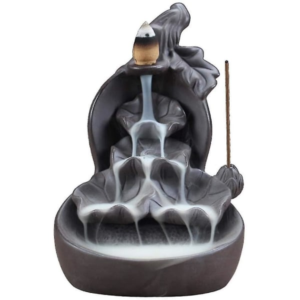 Backflow Røgelsebrænder-lotus Buddha-keramisk Backflow Røgelsebrænder