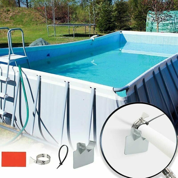 2 Pool Slanghållare, För 30 Mm Till 38 Mm Slangar, Kompatibel Med Intex Och (grå) Pool