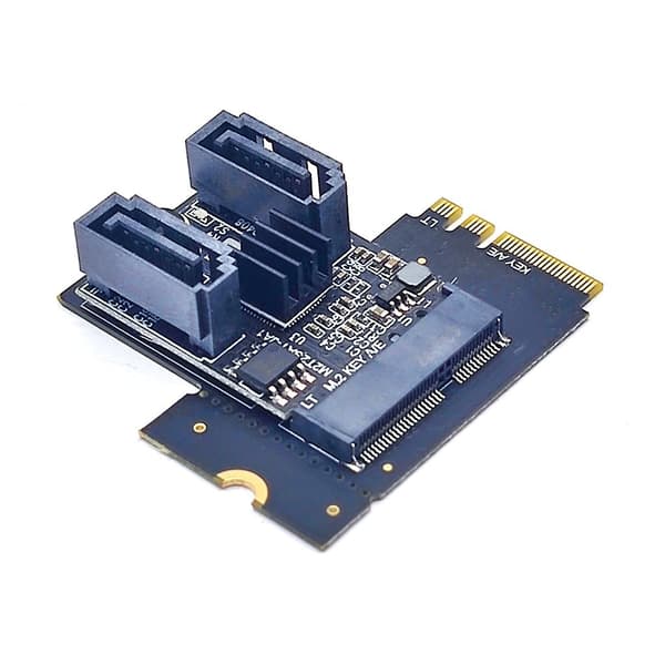 Key A + E M.2 till SATA Hårddisk Adapterkort M2 till SATA3.0 Kort Jmb582 Chip