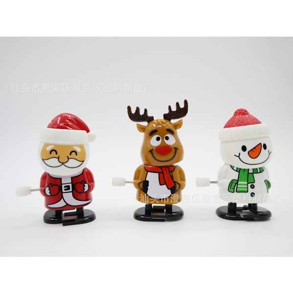 Vind-upp leksaker för barn, Vind-upp gående jultomte älg vind-upp leksaker, julklappar open-mouthed jumping penguin