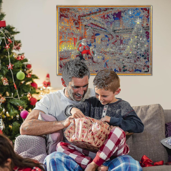 Puslespil adventskalender 2023, 1008 brikker puslespil 24 dages julenedtælling adventskalendere, julegaveidé til børn Voksen Newway
